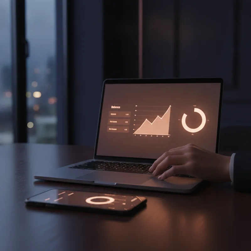 dashbord med AI-drevne markedssignaler, live trendgraf og konfidensnivåer